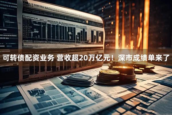 可转债配资业务 营收超20万亿元！深市成绩单来了