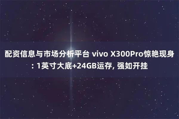 配资信息与市场分析平台 vivo X300Pro惊艳现身: 1英寸大底+24GB运存, 强如开挂